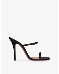 AMINA MUADDI - Adut Thong 105 Leather Heeled Sandals - Lyst