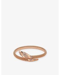 BVLGARI - Serpenti Single-Coil 18Ct Rose- And 0.52Ct Diamond Bracelet - Lyst