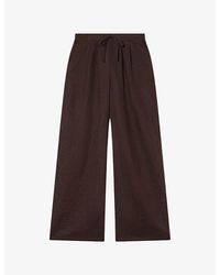 Whistles - Elasticated-Waist Wide-Leg Linen Trousers - Lyst