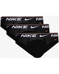 Nike - Logo-waistband Pack Of Three Stretch-recycled Polyester Briefs X - Lyst