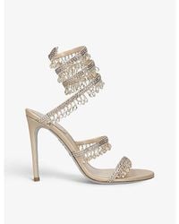 Rene Caovilla - Chandelier 105 Crystal-Embellished Leather Heeled Courts - Lyst