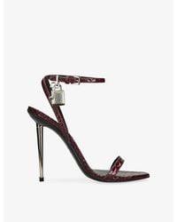 Tom Ford - Padlock 105 Leather Heeled Sandals - Lyst