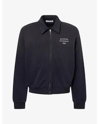 Acne Studios - Logo-Print Zip-Up Cotton-Blend Sweatshirt - Lyst