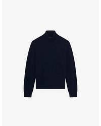 The Kooples - Turtleneck Brand-Embroidered Cashmere-Blend Jumper - Lyst