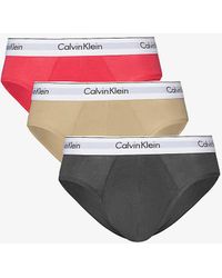 Calvin Klein - Branded-waistband Pack Of Three Stretch-cotton Brief - Lyst