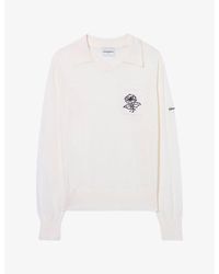 Claudie Pierlot - Flower-Embroidered Knitted Wool Jumper - Lyst