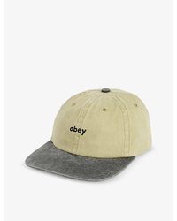 Obey - Pigment Khakiembroidered Cotton-canvas Baseball Cap - Lyst