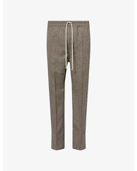 Rick Owens - Slim Long Drawstring Wool Trousers - Lyst