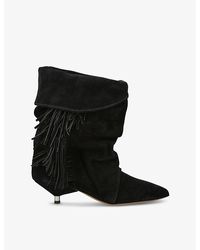 Isabel Marant - Edrik Fringed-Trim Leather Ankle Boots - Lyst