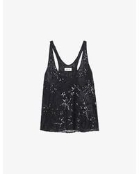 Zadig & Voltaire - Tarysa Star-Embellished Woven Top - Lyst