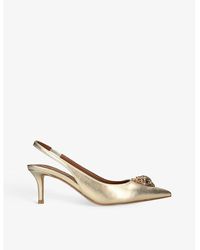 Kurt Geiger - Belgravia Eagle-Embellishment Leather Slingback Courts - Lyst