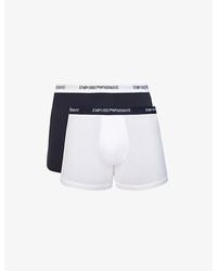 Emporio Armani - Pack Of Two Logo-embellished Stretch-cotton Boxers - Lyst