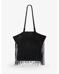Whistles - Fringed Crochet Tote Bag - Lyst