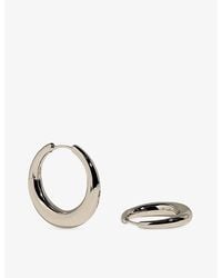 Astrid & Miyu - Dome Xl Rhodium Plated Sterling- Hoop Earrings - Lyst