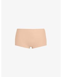 Skims - High-Rise Stretch-Cotton Boy Shorts Xxxl - Lyst