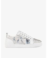 Christian Louboutin - Louis Junior Orlato Studded Leather Low-top Trainers - Lyst