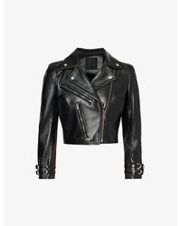 Givenchy - Cropped Leather Jacket - Lyst