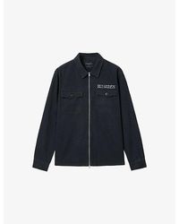 AllSaints - Orbit Graphic-Print Zip-Up Cotton Shirt - Lyst