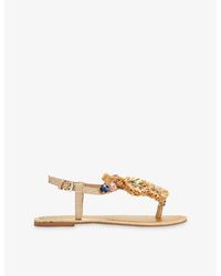 KG by Kurt Geiger - Revel Flat Raffia Sandals - Lyst