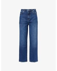 FRAME - The Wide Five-Pockets Wide-Leg High-Rise Stretch-Denim Jeans - Lyst