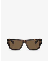 Dolce & Gabbana - Dg4451 Rectangle-frame Acetate Sunglasses - Lyst