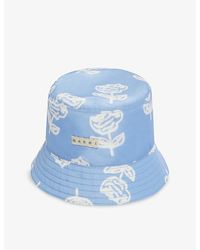 Marni - Sprayed Roses-Print Woven Bucket Hat - Lyst