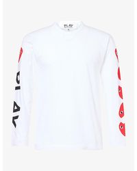 COMME DES GARÇONS PLAY - Heart-Graphic Print Long-Sleeve Cotton T-Shirt - Lyst