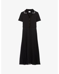 Claudie Pierlot - Short-Sleeved Cotton And Woven Midi Dress - Lyst