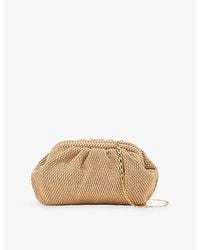 Reiss - Gia Raffia-Effect Clutch Bag - Lyst