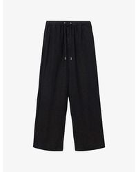 AllSaints - Sharp Loose Straight-Leg Linen Trousers - Lyst