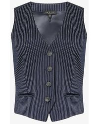 Rag & Bone - Priya Pin-stripe Woven Waistcoat - Lyst