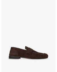 Jimmy Choo - Ellis Etched Velvet Suede Loafers - Lyst