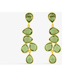 Shyla - Sheena 22ct Yellow-gold Plated Sterling Silver And Glass Drop Earrings - Lyst