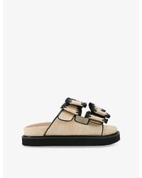 KG by Kurt Geiger - Robbie Bow-Embellished Raffia Sandals - Lyst