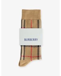 Burberry - Check Cotton-Cashmere Blend Socks - Lyst