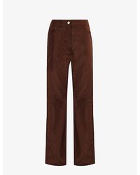 Saks Potts - Embroidered Wide-leg Mid-rise Shell Trousers - Lyst