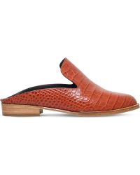 Robert Clergerie Alice Croc-embossed Leather Mules - Red