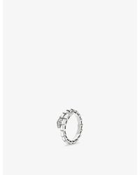 BVLGARI - Serpenti Viper 18Ct- And 0.14Ct Brilliant-Cut Pavé Diamond Ring - Lyst