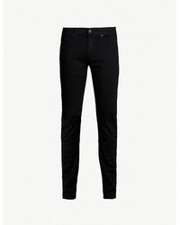 PAIGE - Denim Black Shadow Federal Slim-fit Mid-rise Jeans - Lyst