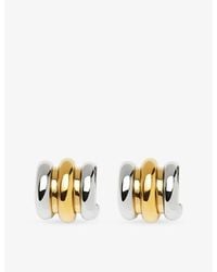 Missoma - Triple Ridge Oversized 18Ct And Platinum Pvd-Plated Stainless-Steel Hoop Earrings - Lyst