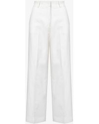 Weekend by Maxmara - Zircone Wide-leg Mid-rise Cotton And Linen-blend Trousers - Lyst
