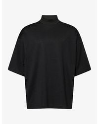 Fear Of God - Logo-Patch Mock-Neck Cotton-Blend T-Shirt - Lyst