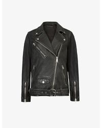 AllSaints - Billie Leather Biker Jacket - Lyst