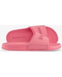 Juicy Couture - Pink Lemode Breanna Logo-embossed Rubber Sliders - Lyst