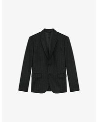 The Kooples - Pinstriped Single-Breasted Wool-Blend Blazer - Lyst