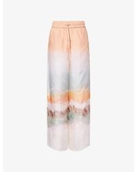 Zimmermann - Relaxed-Fit Tie-Dye Silk Trousers - Lyst