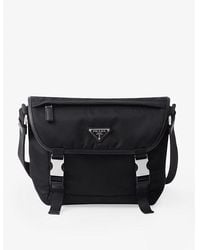 Prada - Re-Nylon And Saffiano Leather Shoulder Bag - Lyst