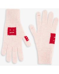 Acne Studios Faces Wool-blend Gloves - Pink