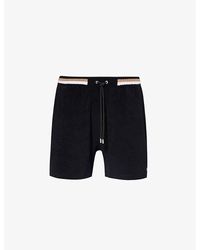 BOSS - Stripe-trim Relaxed-fit Terry Cotton-blend Shorts Xx - Lyst