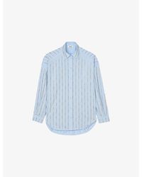 Sandro - Embellished Tie-Front Cotton Shirt - Lyst